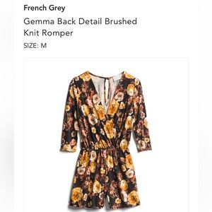 NWT FRENCH GREY KNIT ROMPER